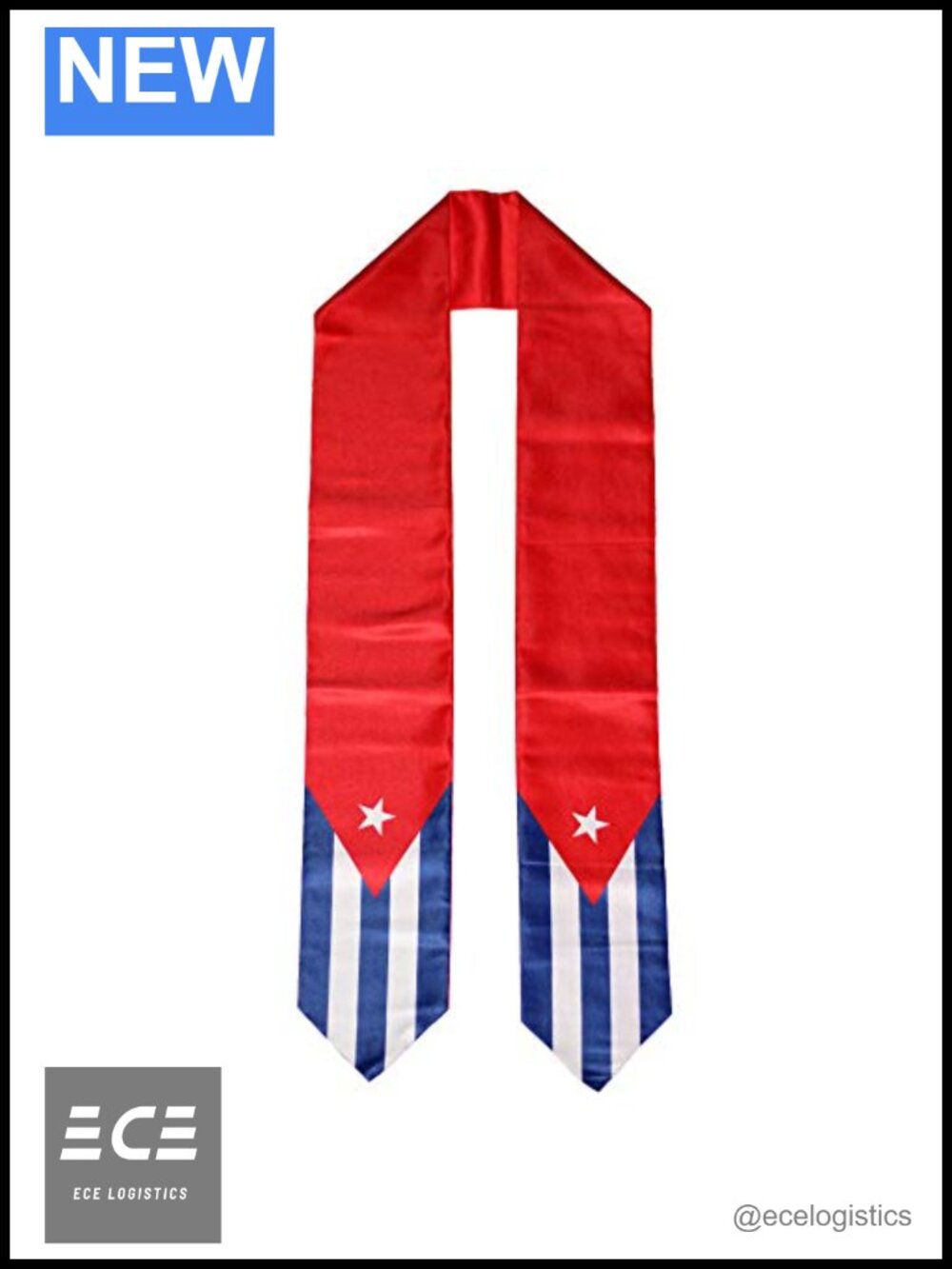 Cuban Flag Graduation Stole Sash Scarf Acrylic Polyester Hand Wash